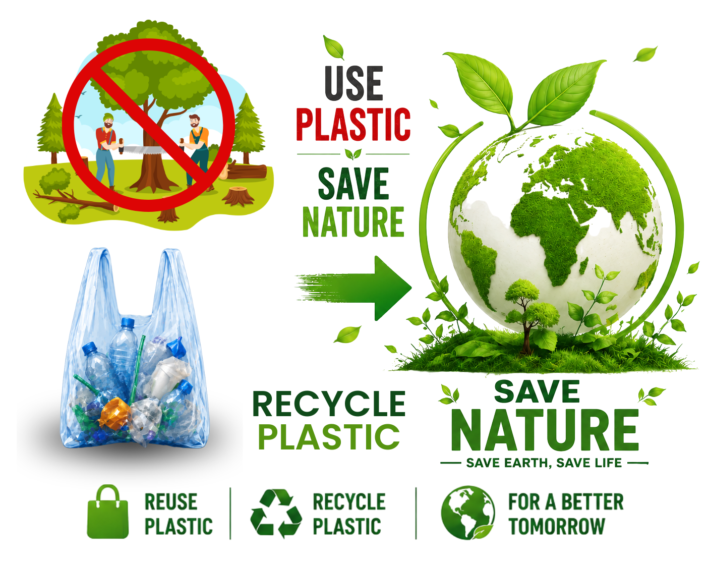 Use Plastic Save Nature